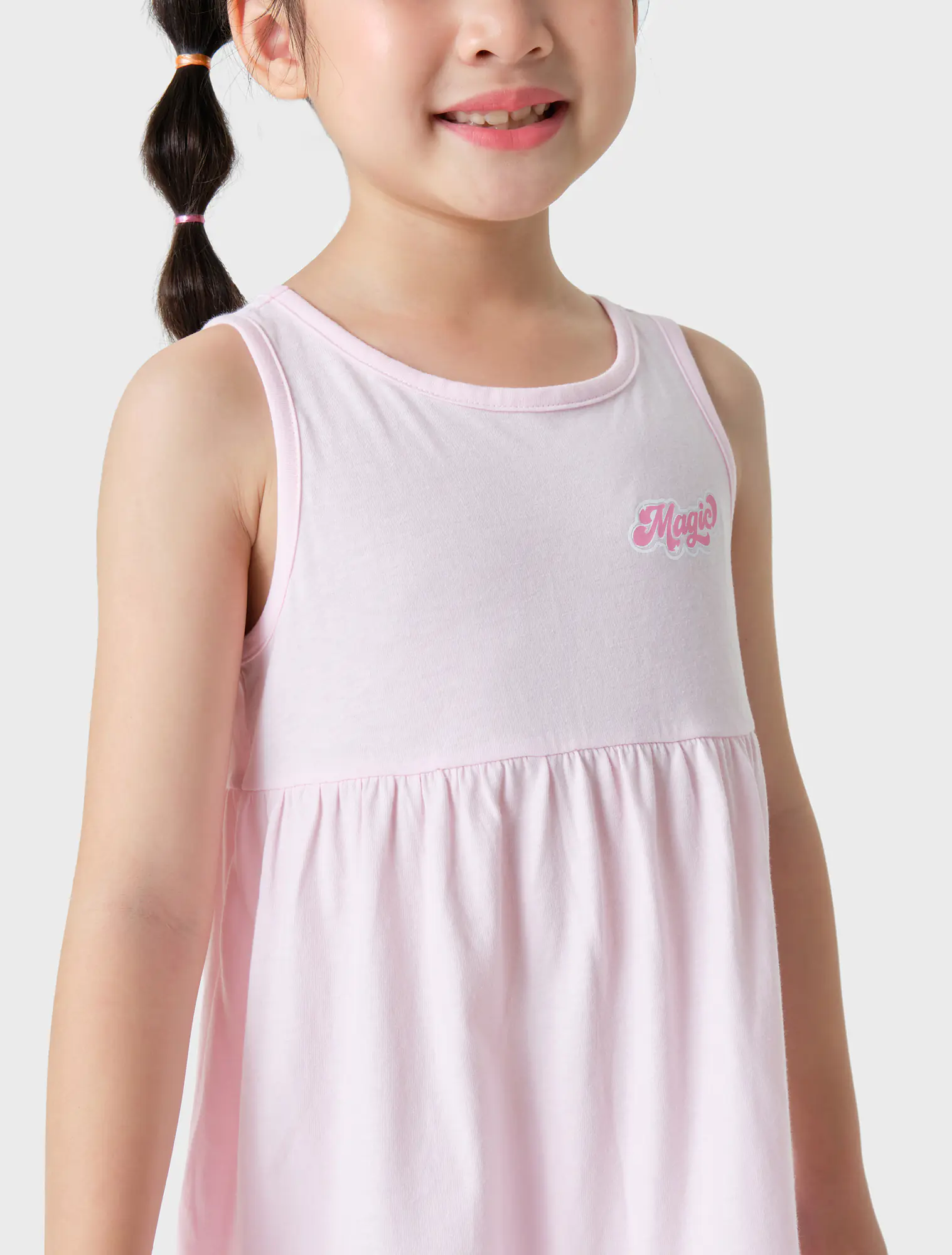 Váy liền bé gái cổ tròn sát nách có hình in - Ảnh 4