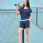 Bộ cotton nữ Cardina tay liền quần sóc gấu phối màu trẻ trung