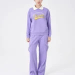 Áo Nỉ Nữ Phối Lá Cổ Dáng Relax